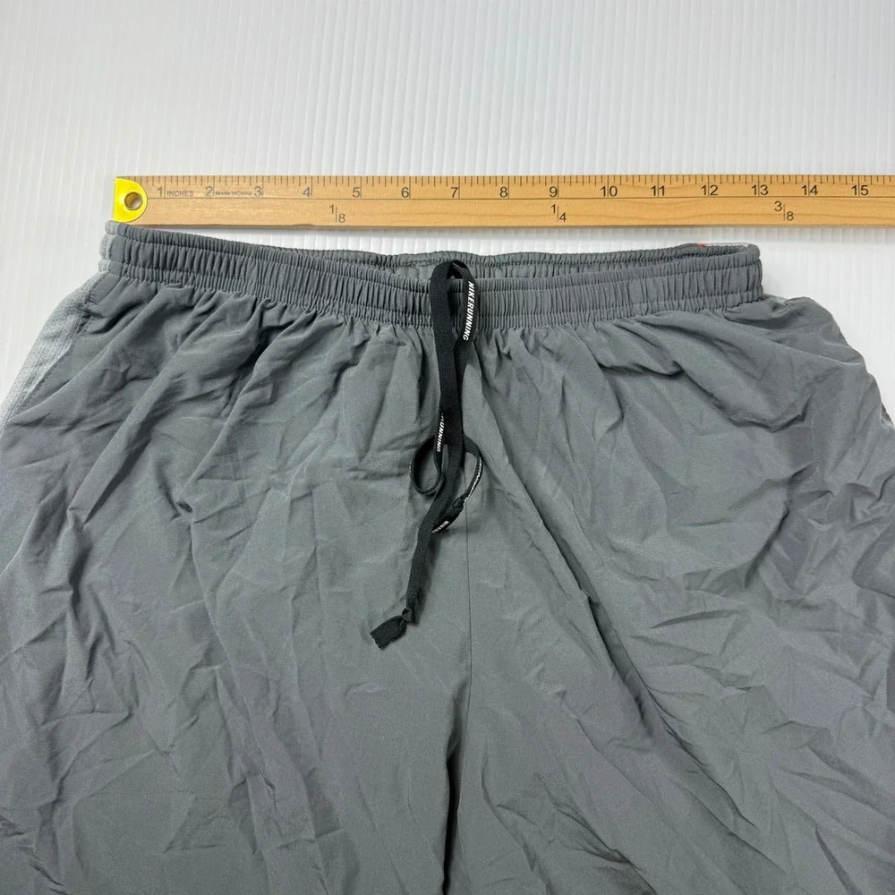 Nike Dri-FIT Running Shorts Athletic Gym Training Gray Orange‎ L
